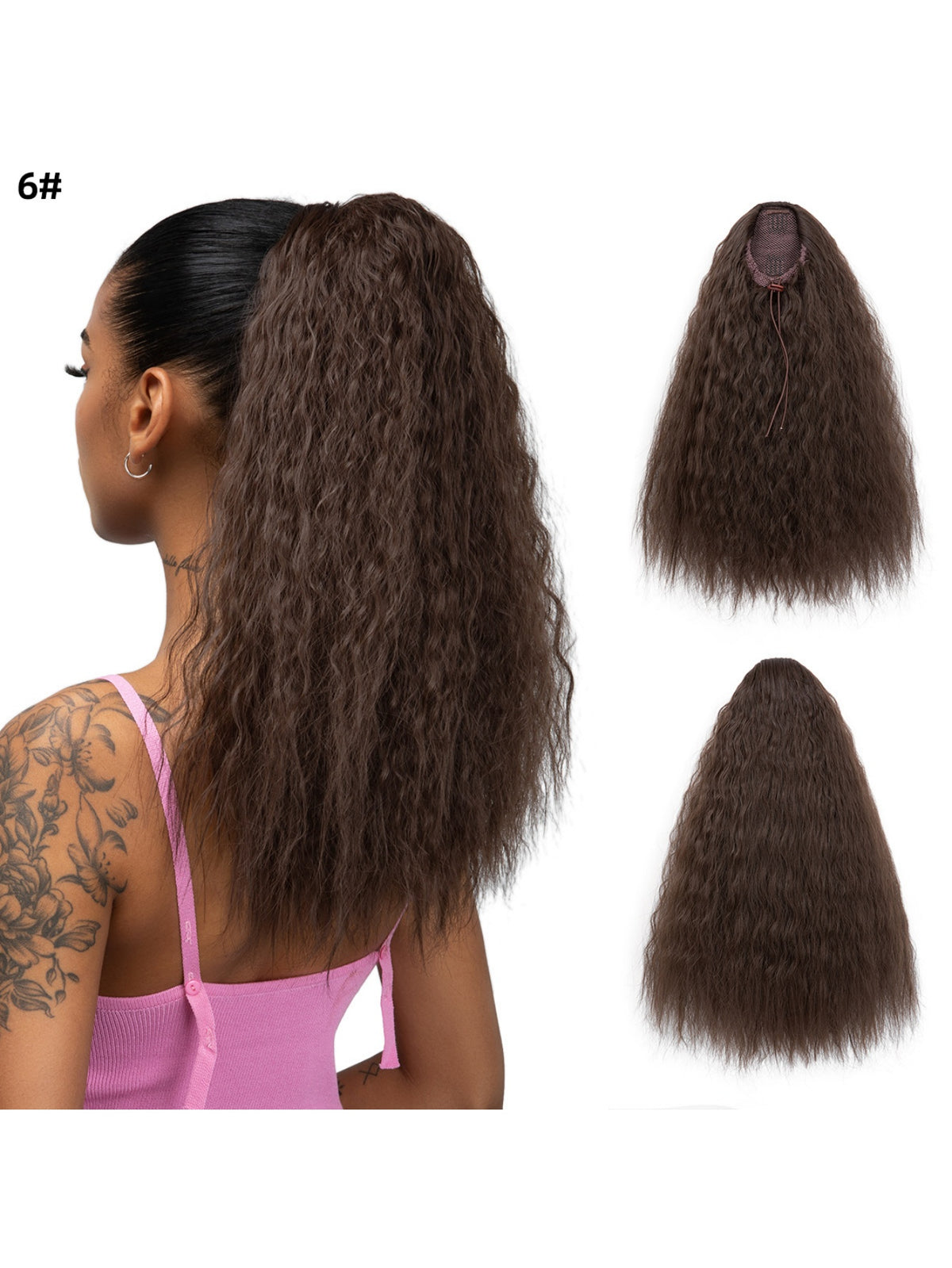Small Curly Ponytail Synthetic Fiber Drawstring Braid High-temperature Silk Wig