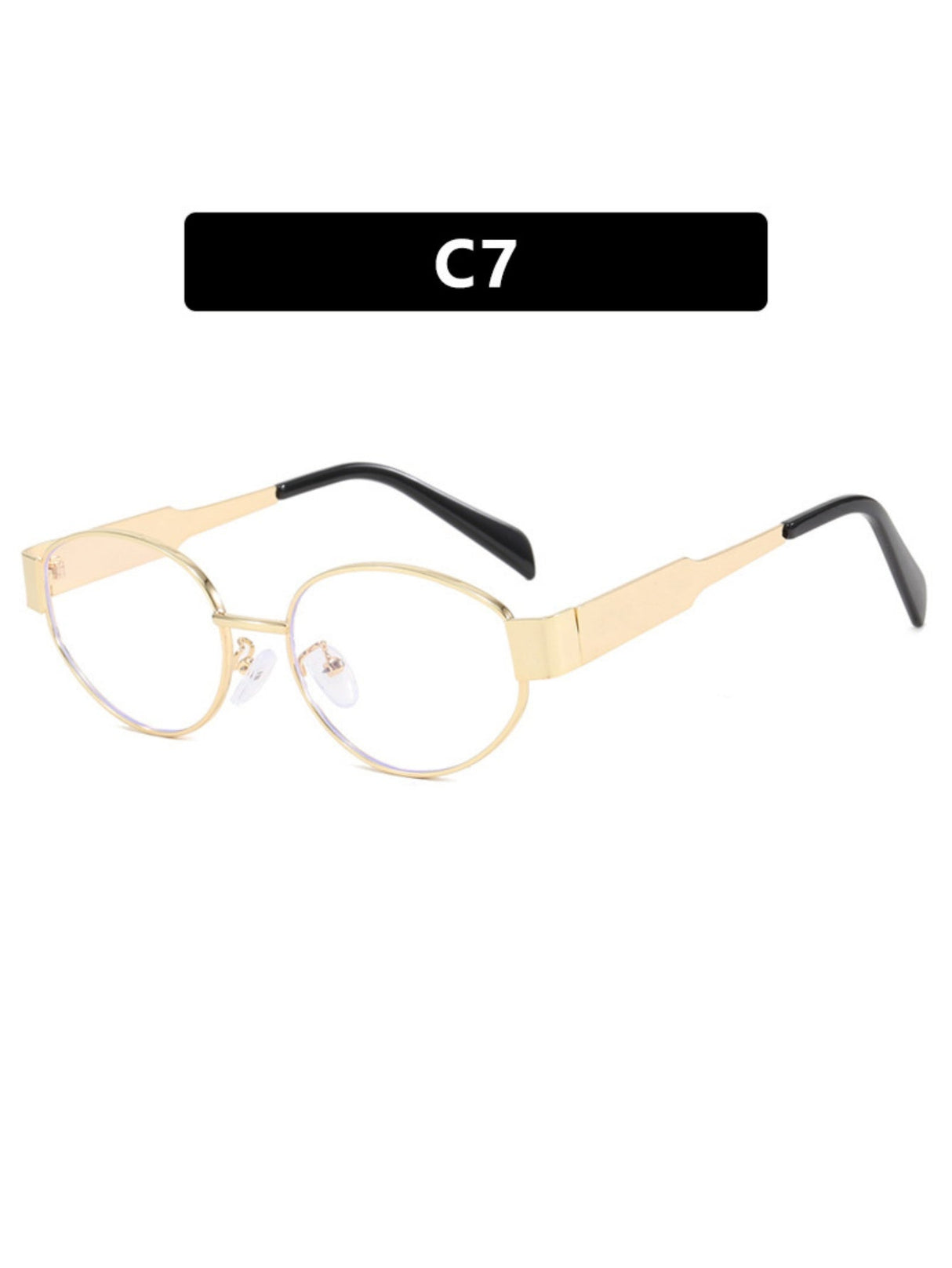 Retro-Sonnenbrille aus Metall, oval