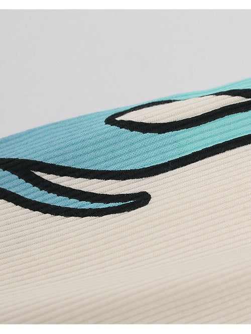 Liber Autumn Neutral wear Color matching Printed T-shirts