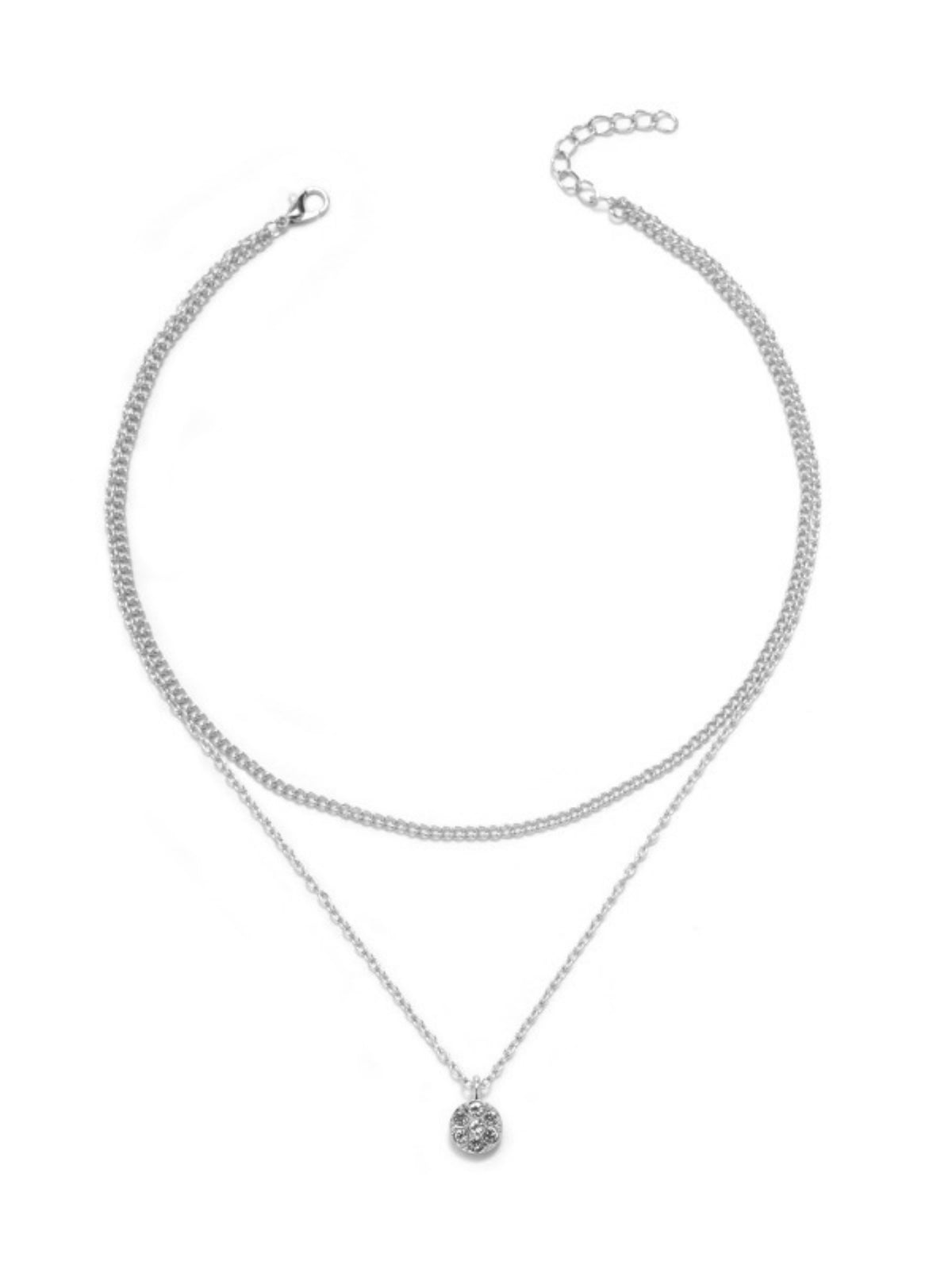 Diamond-set Multi-layered Pendant Necklace