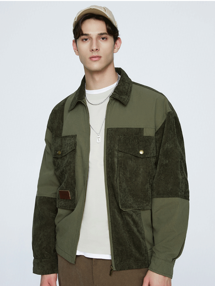 Splicing Contrasting Colors Design Outdoor Leisure All-match Lightweight Work Jacket