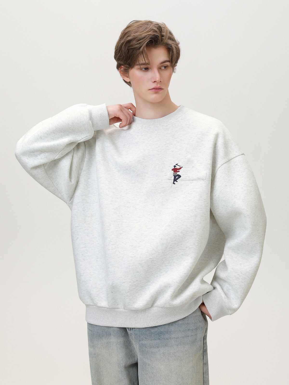 Liber Autumn Men's Embroidered Pattern Pattern Sweatshirts