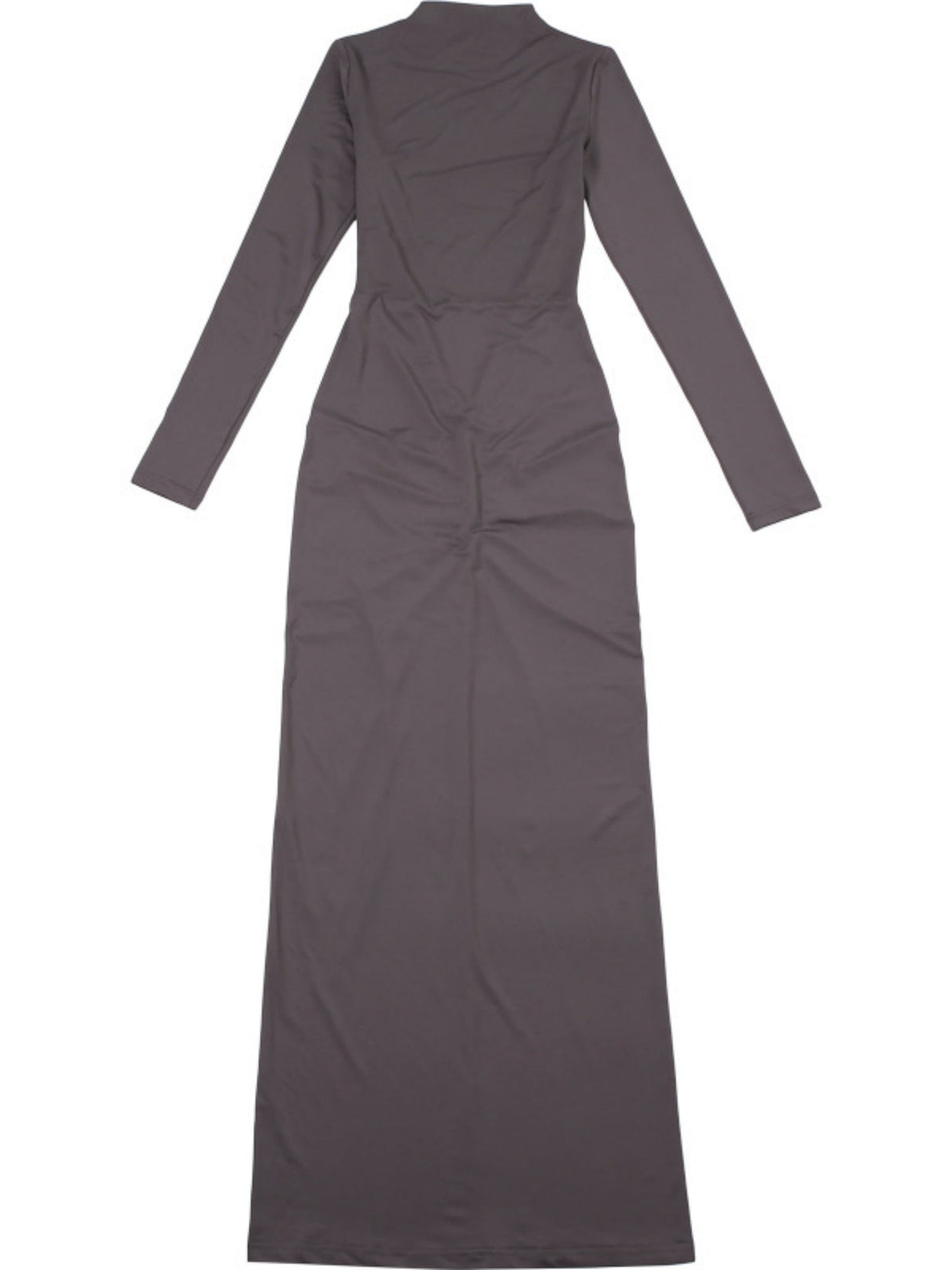 Pleated Splicing Sexy Waist Slimming Solid Color Long Skirt Temperament Dress For Women