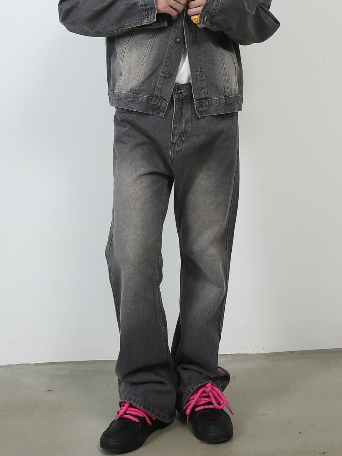 Retro Washed Denim Loose-fit Pants