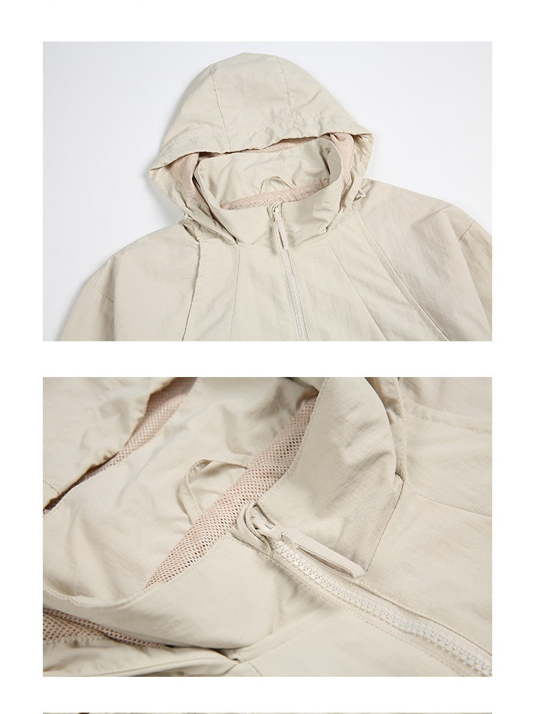 Water-repellent Oversize Folding Hooded Windbreakers