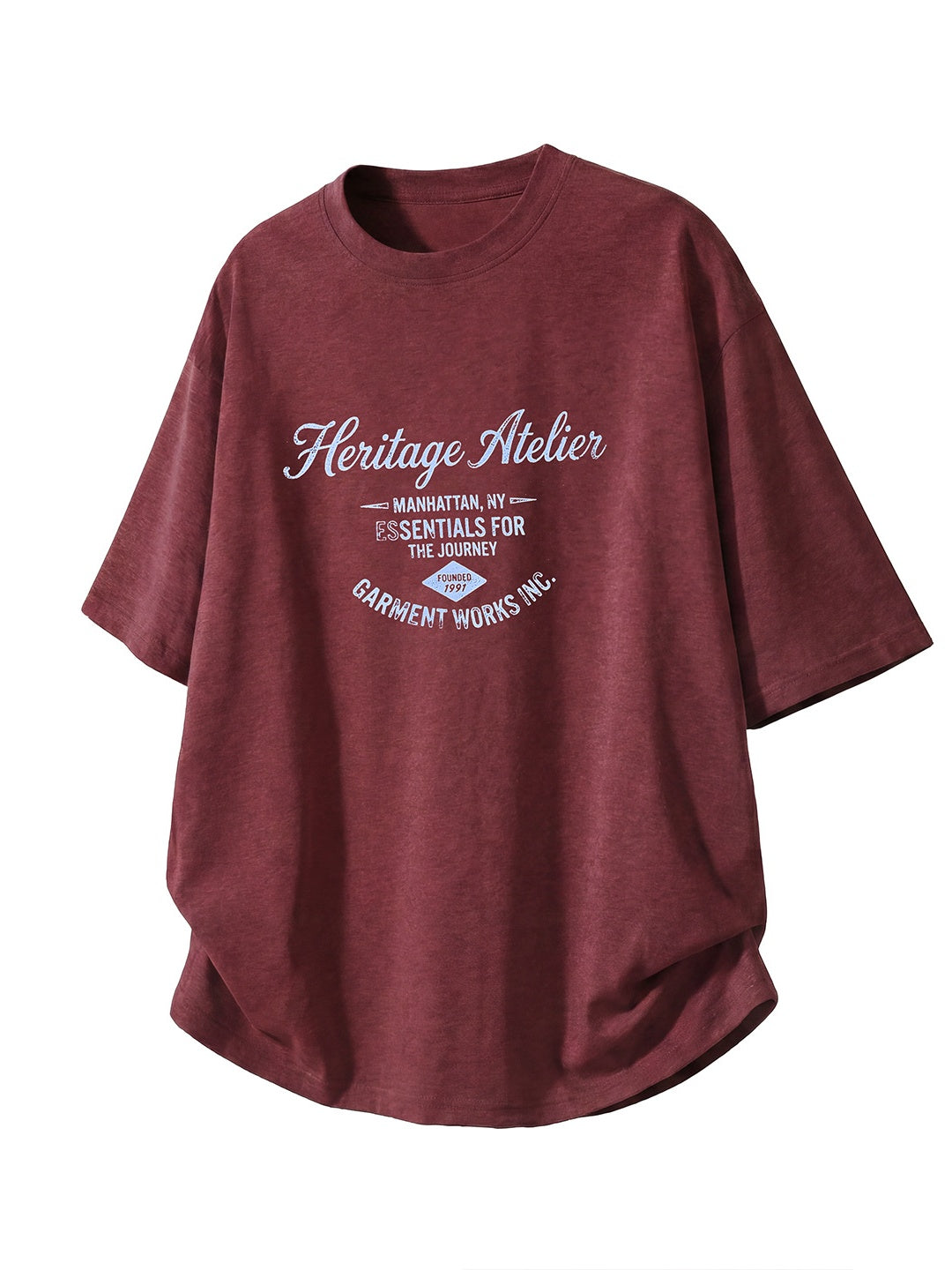 Distressed Mottled Letter Printed T-shirts