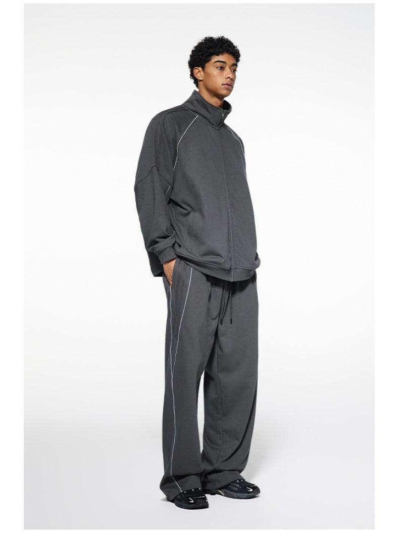 Reflective Stripes Cardigan Sweatshirts&Hoodies Tracksuit