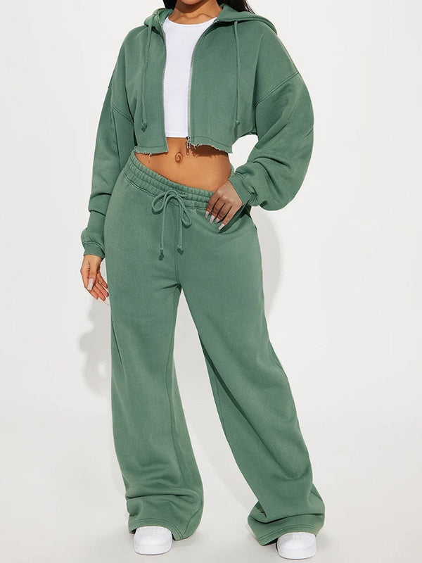 Long-sleeved Athletic Casual Sweatshirt Set