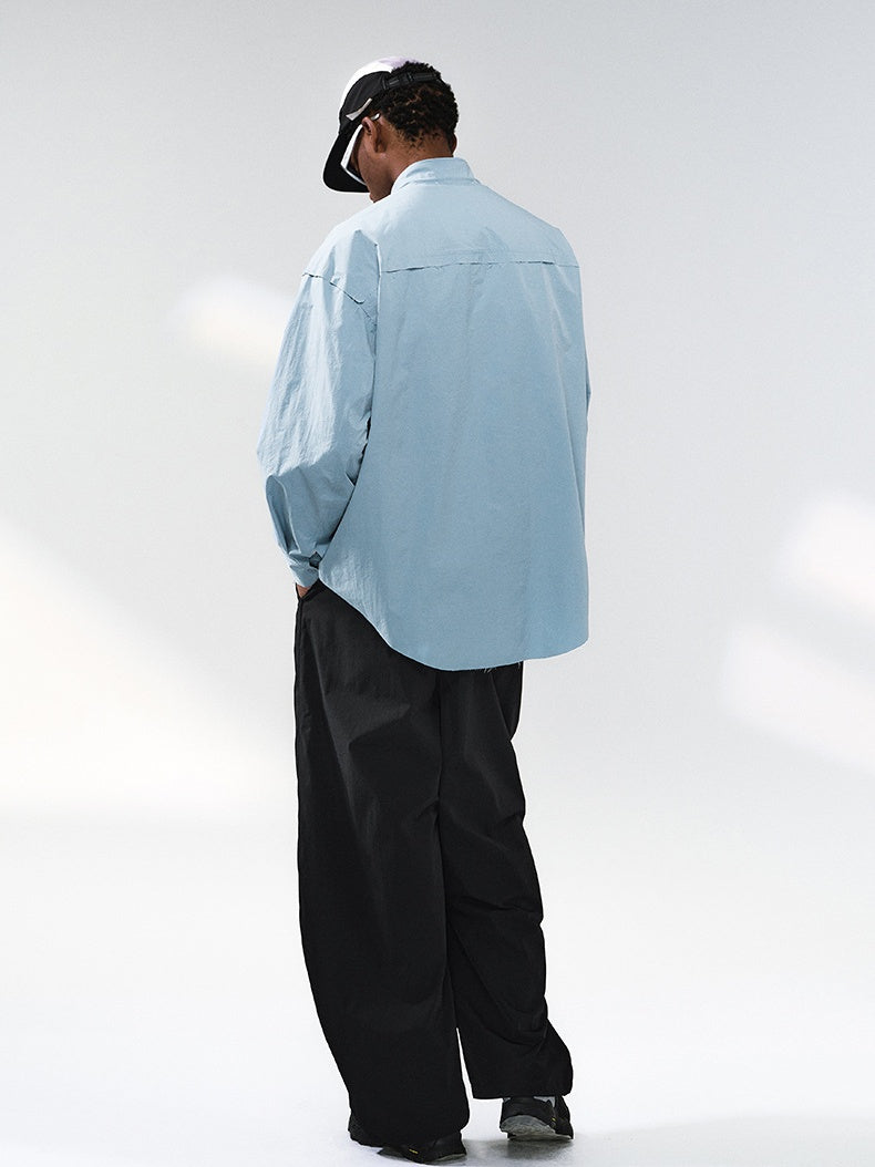 Liber Autumn Neutral wear Color matching Stripes Shirts