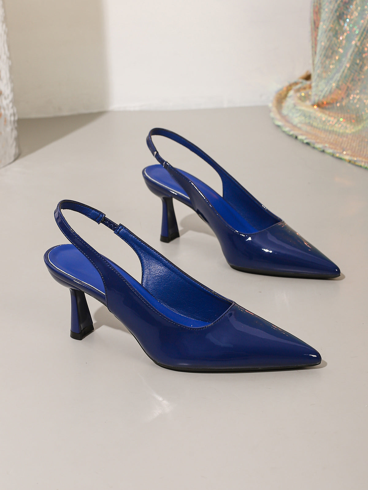 Pointed-toe Open-back High Heels