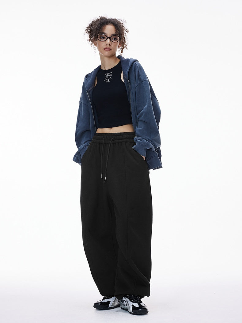 Binding Of Feet Sports Wide-leg Fleece Casual Sweatpants