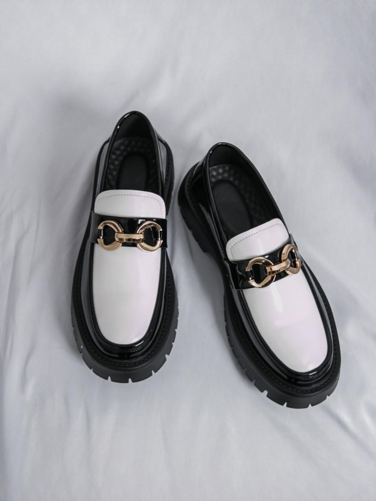 Metal Buckle Platform Slip-on Loafers
