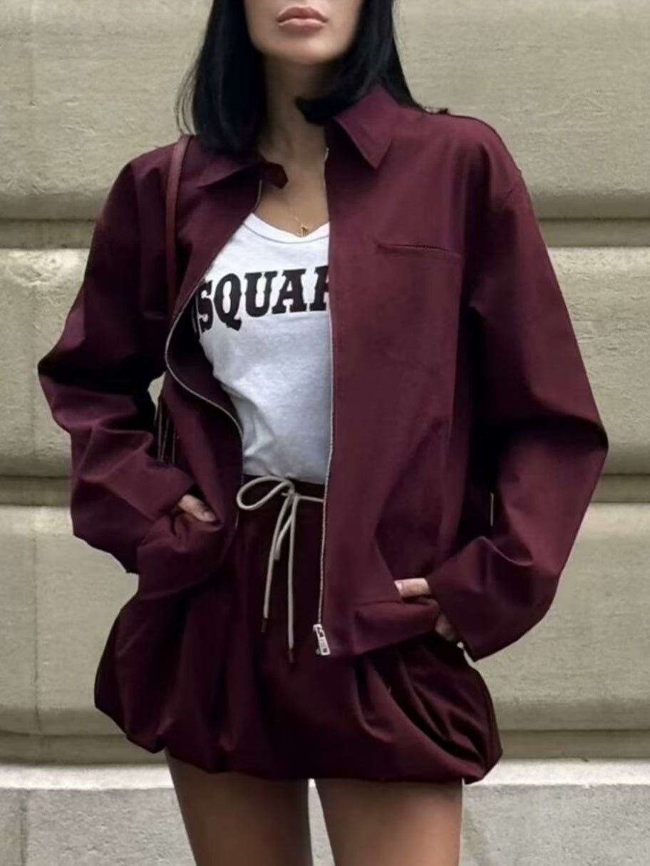 Claret Pocket Long sleeve Jackets