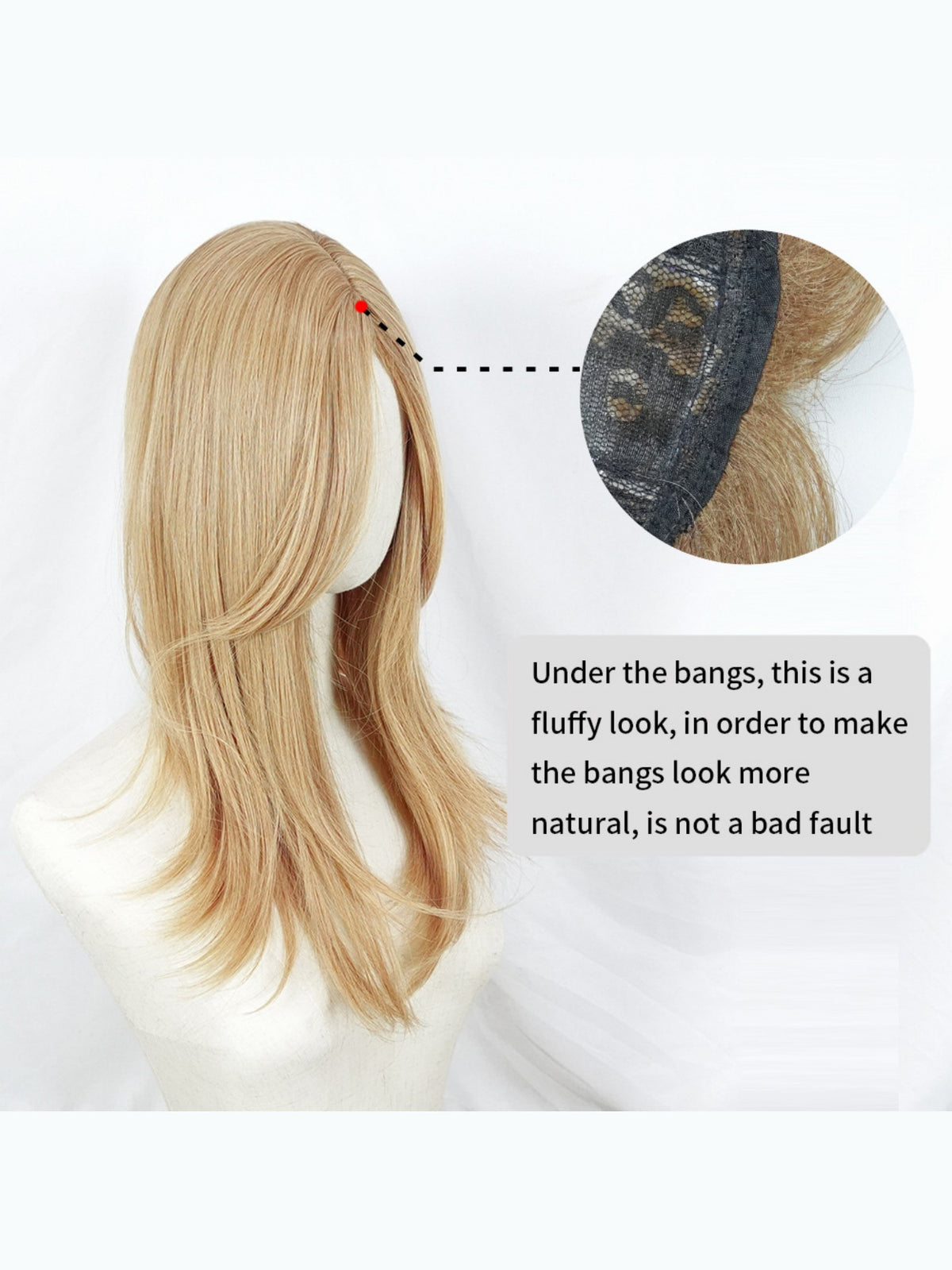 Invisible, Seamless Synthetic Long Wig That Covers Gray Hair