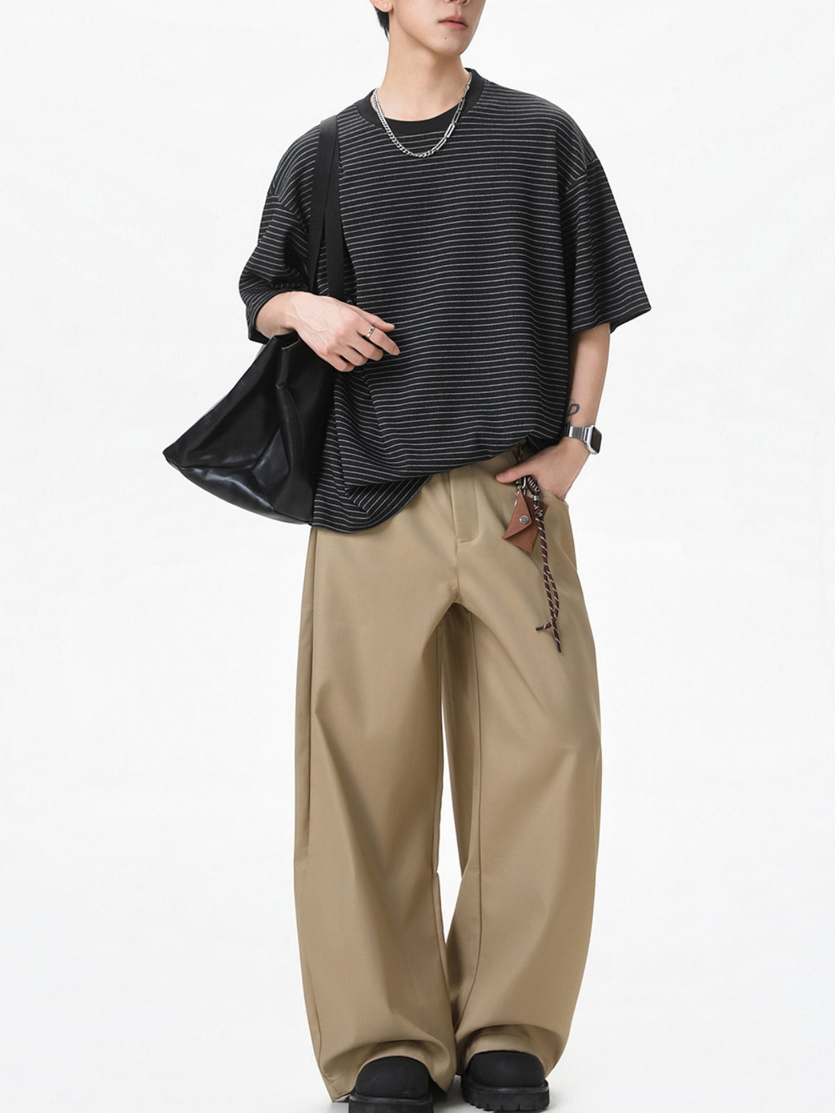 Simplicity Black And White Stripes T-shirts