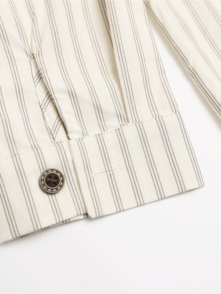 Liber Autumn Neutral wear Tie Stripes Shirts