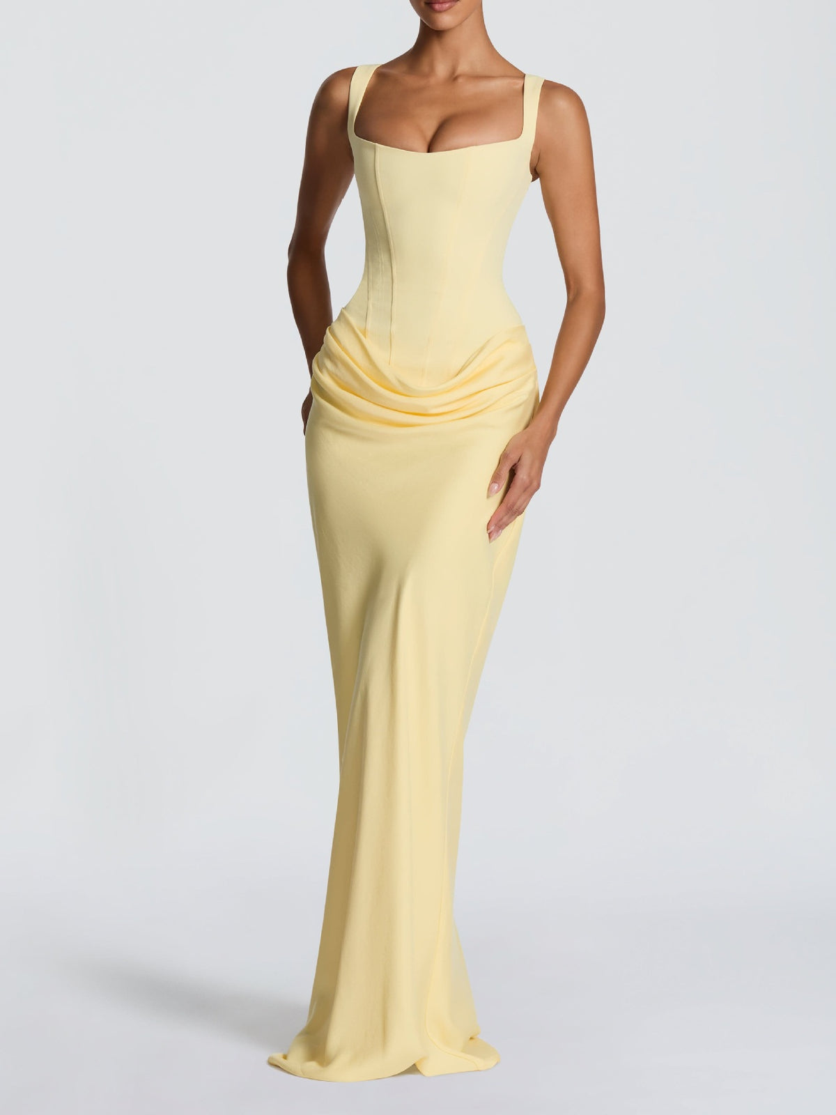 Sexy Pleated Halter-neck Fishtail Design Elegant Strapless Bodycon Dress