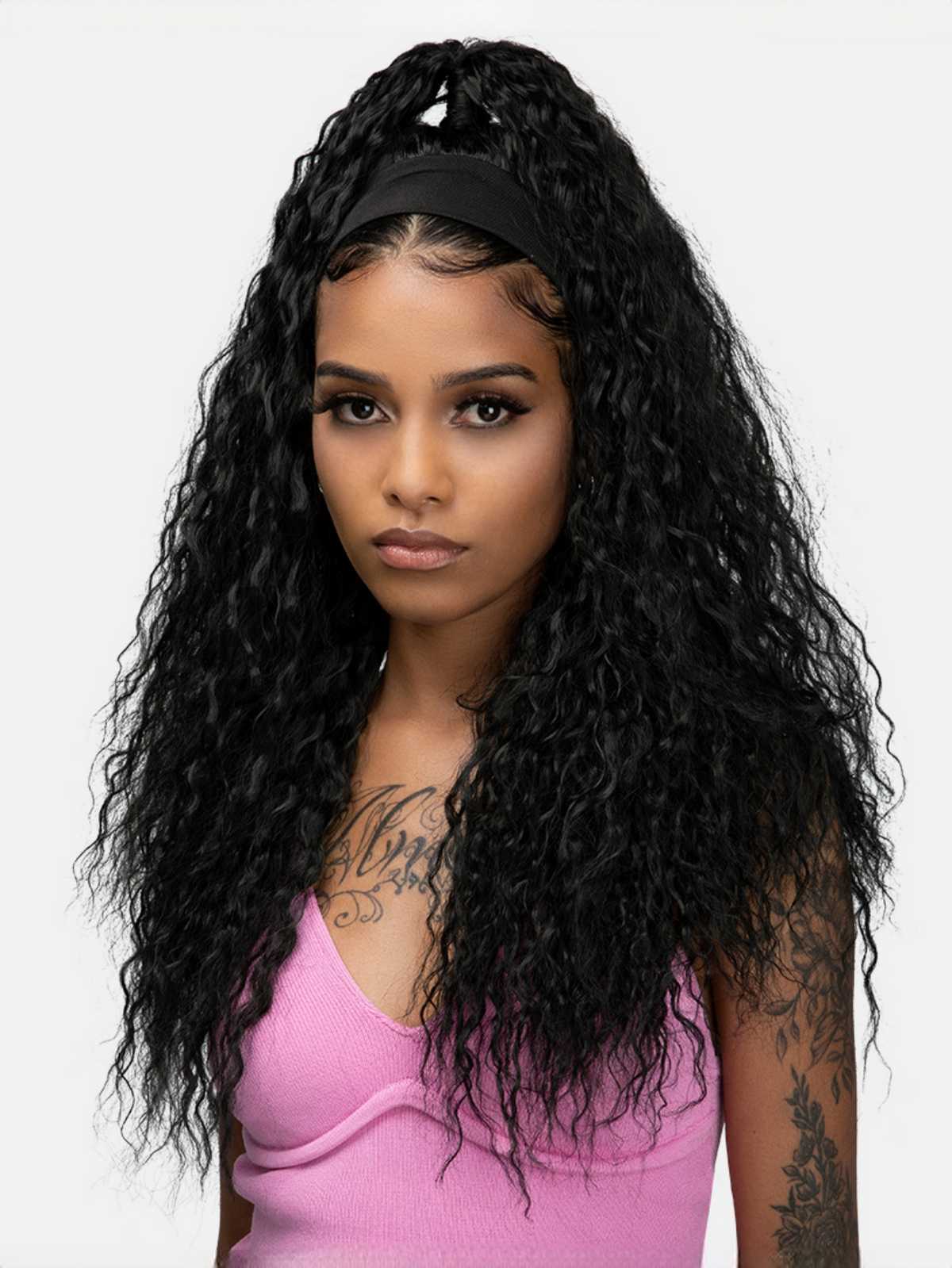 Long Curly Wool Hair With Half-head Wig Made Of Synthetic Fibers