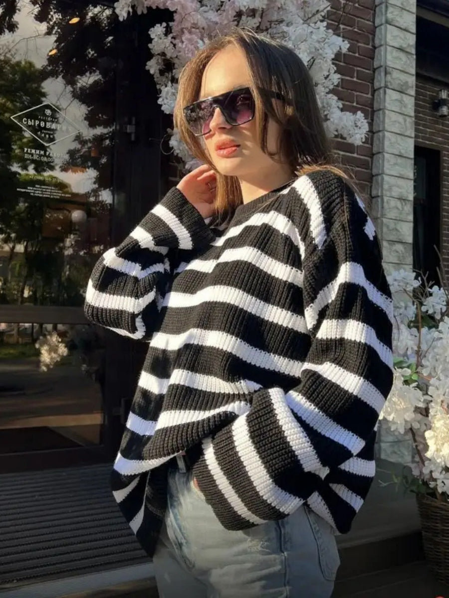 Liber Autumn women's plain solid color pullover long-sleeved sweater