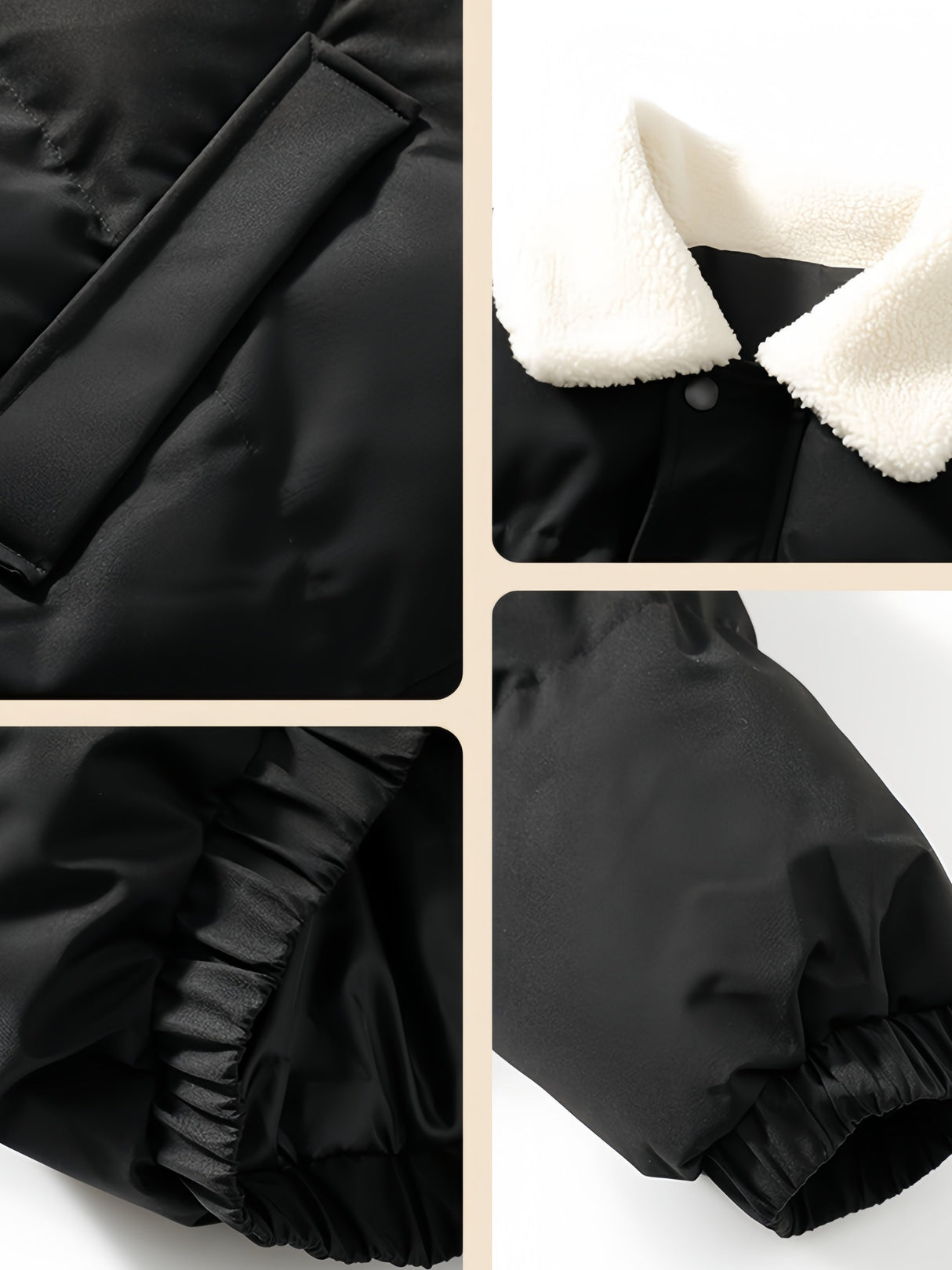 Comfortable And Casual Faux Lambswool Lapel Cotton Coat