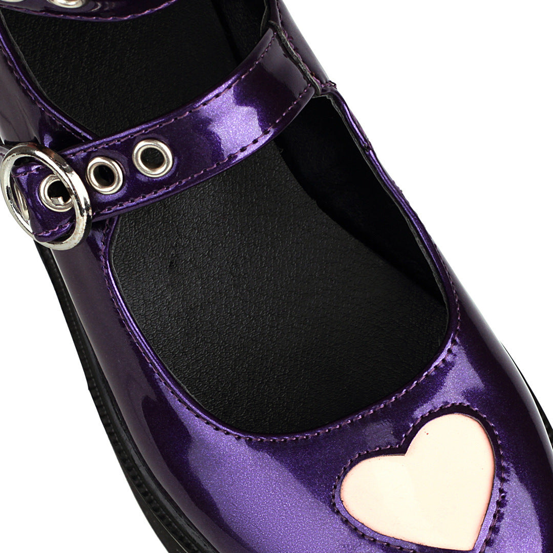 Heart-shaped Platform Mary Jane Shoes