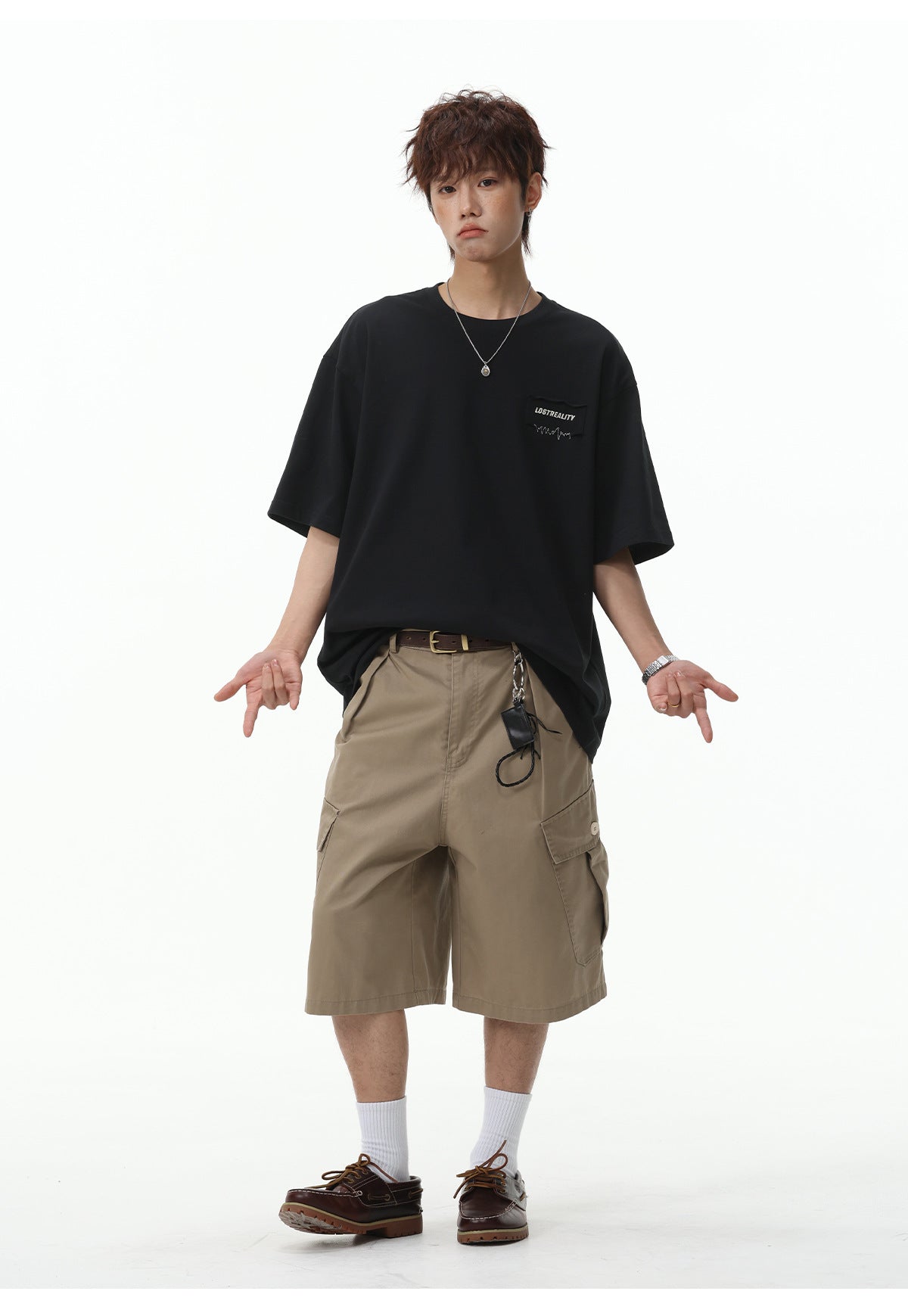 Color-blocked Letter Applique Loose-fit T-shirts