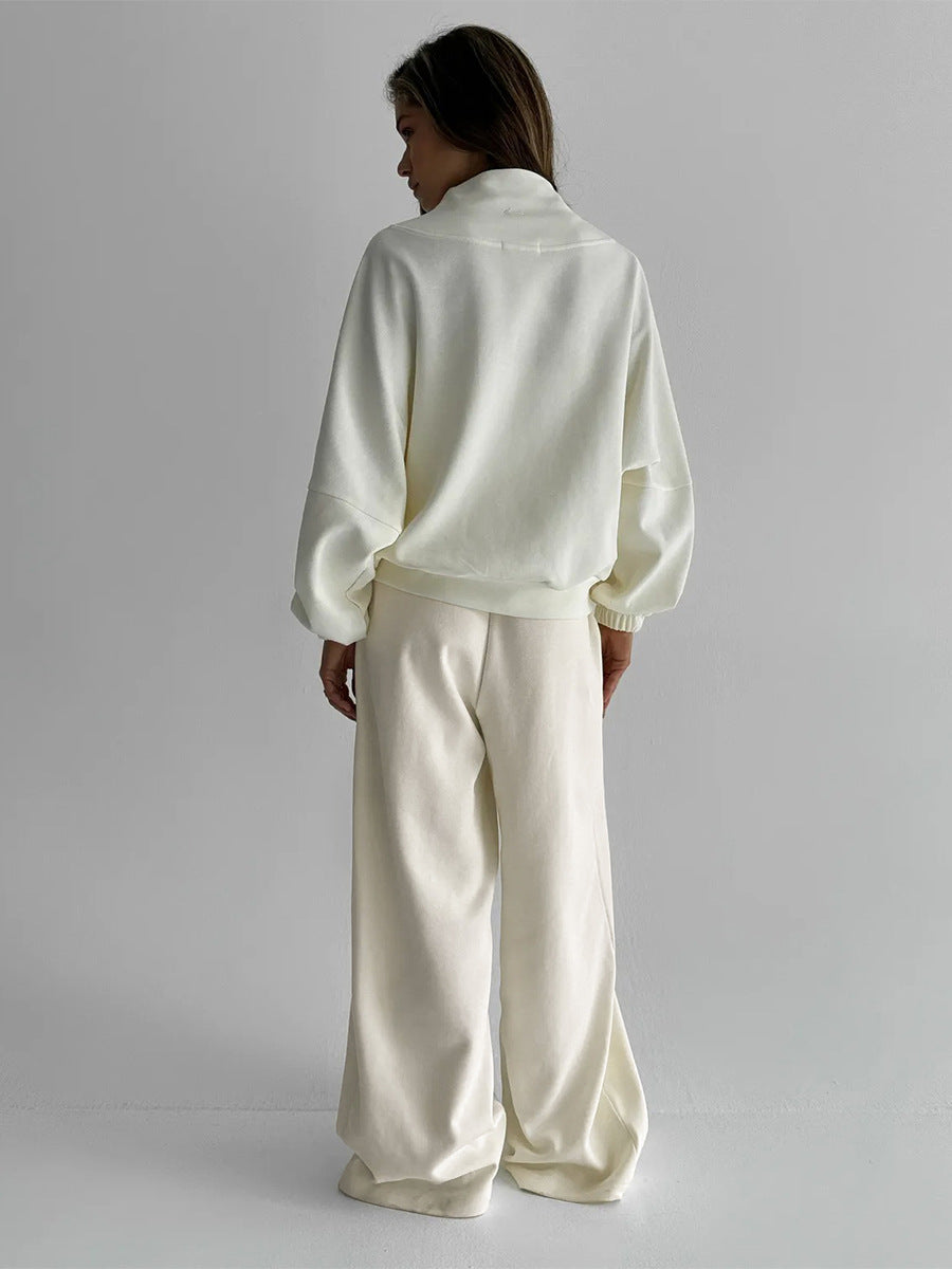 High-waisted, Pleated, Slimming Wide-leg Trousers For Work