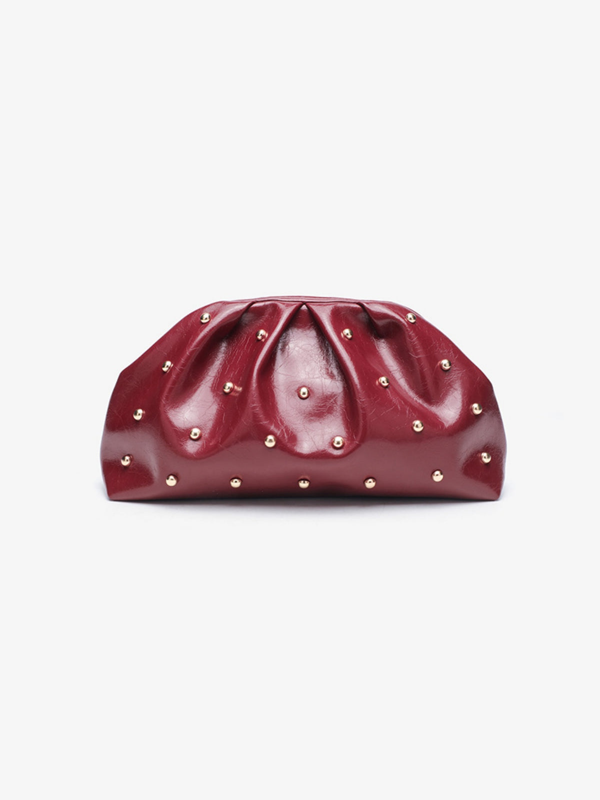 Studded Pleated Clutch Bag