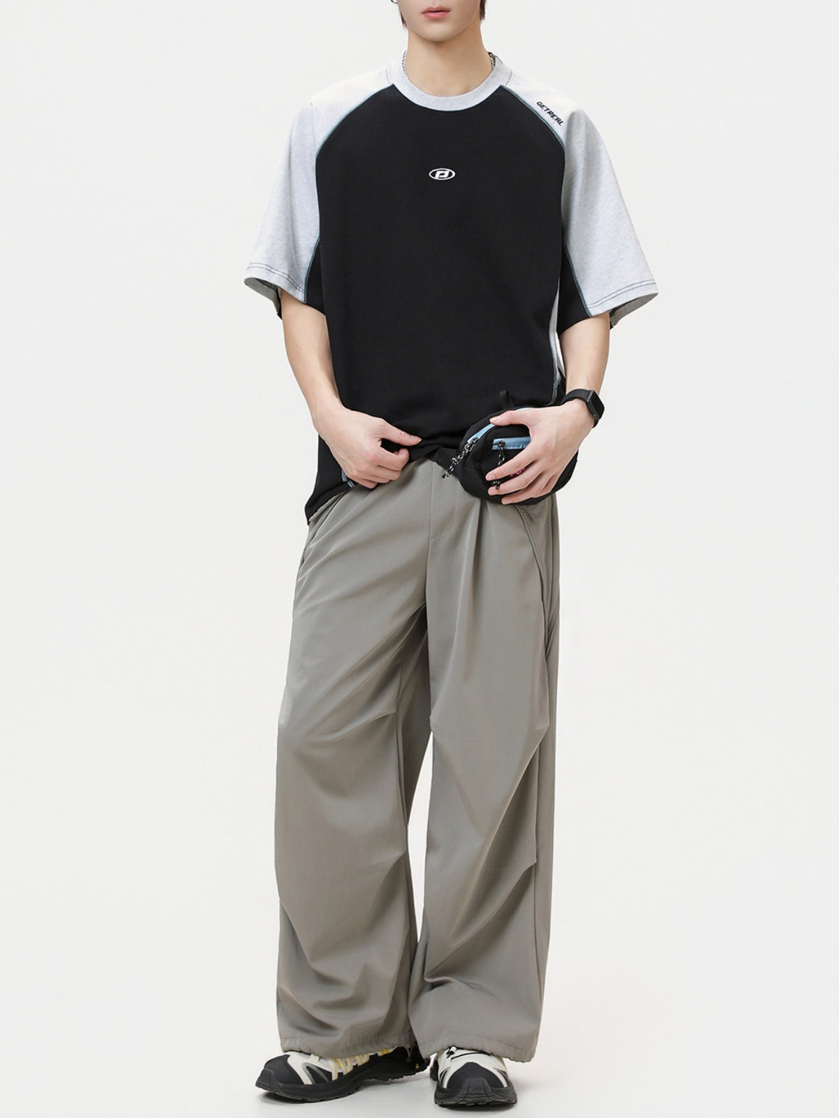 Color-blocked Patchwork Embroidery T-shirts