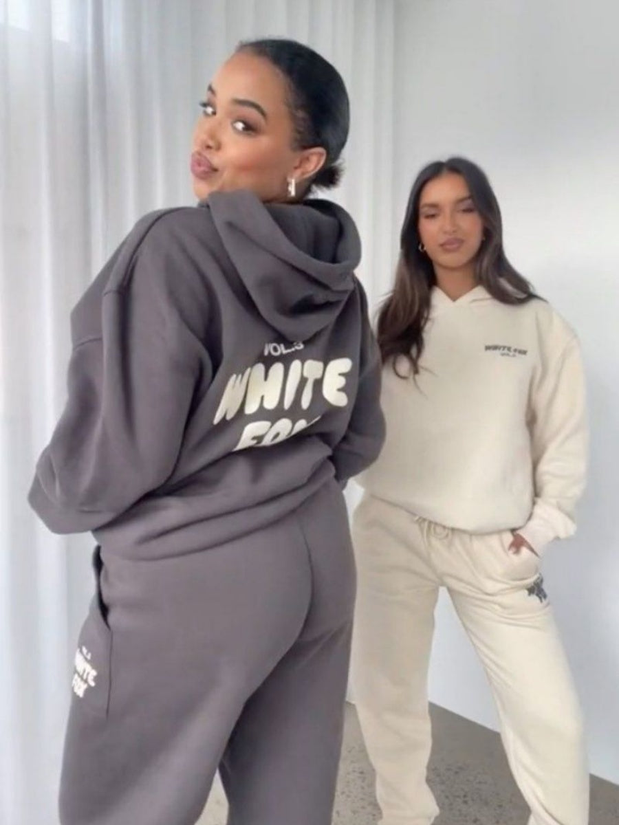 Liber Autumn Women's 3D Three-dimensional pattern Letter 2-piece Sets