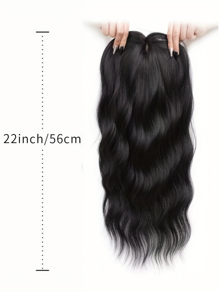 Invisible, Seamless, Long, Curly Wig With White Hair Covering