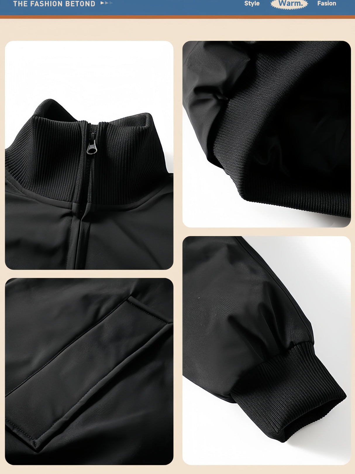 Three-proof Stand-up Collar Retro Workwear Flight Cotton Jacket