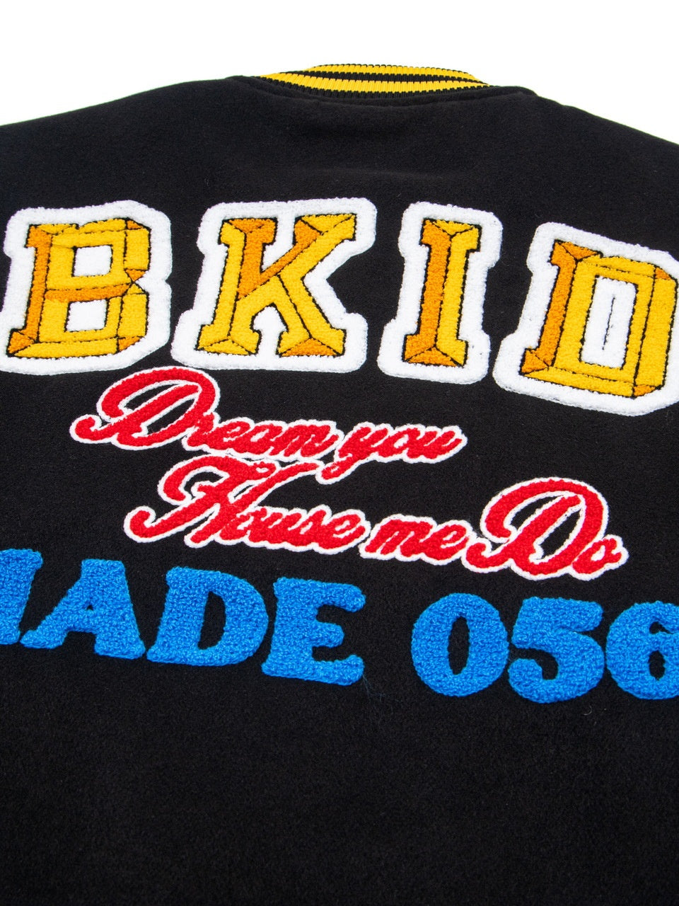 Campus Style Contrasting Colors Towel Embroidery Flocking Embroidery Letter Baseball Jersey