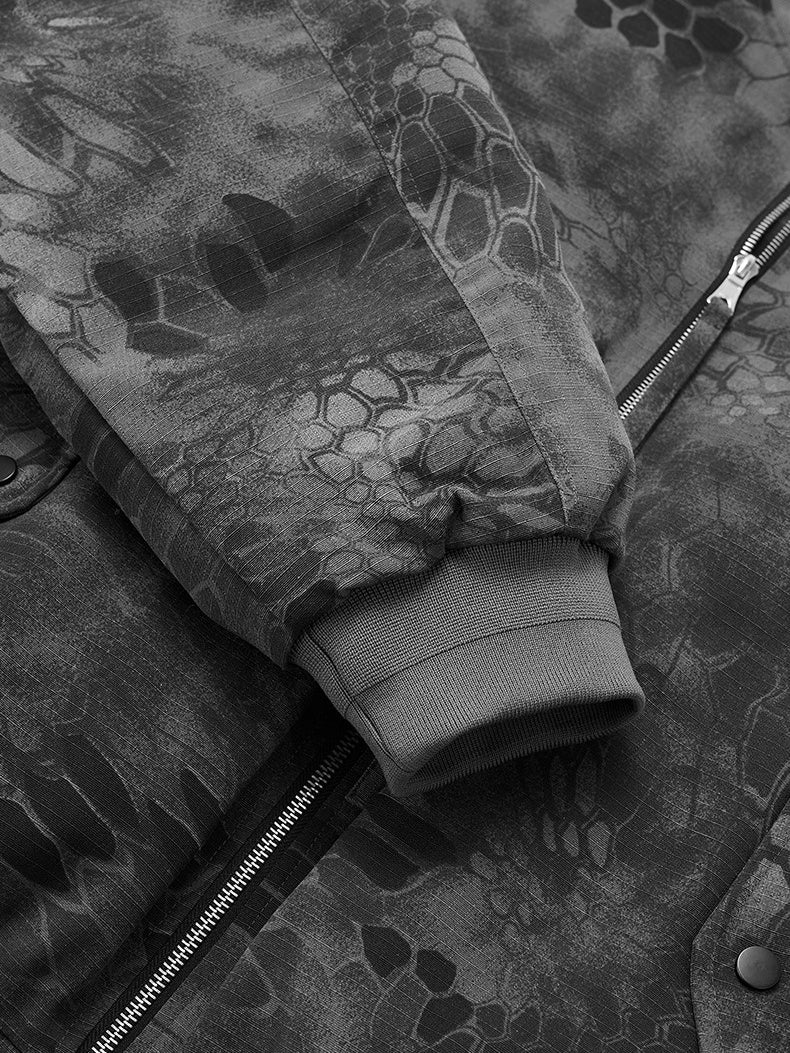 Camouflage Stand Collar Snake Scale Pattern Windproof Keep Warm Jackets