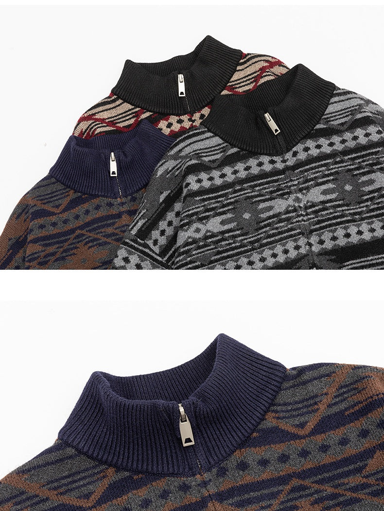 Contrasting Colors Ethnic Style Leisure Sweaters Cardigan