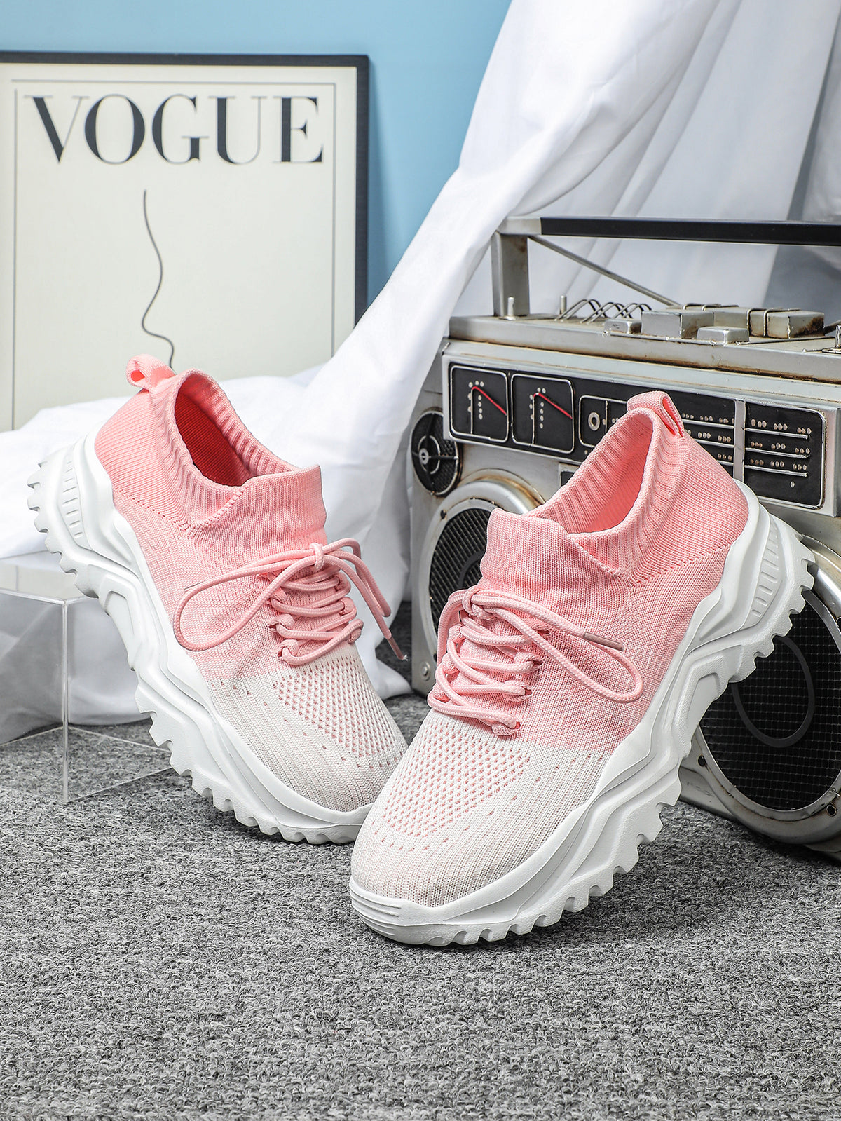 Color-blocked Unisex Casual Sneakers