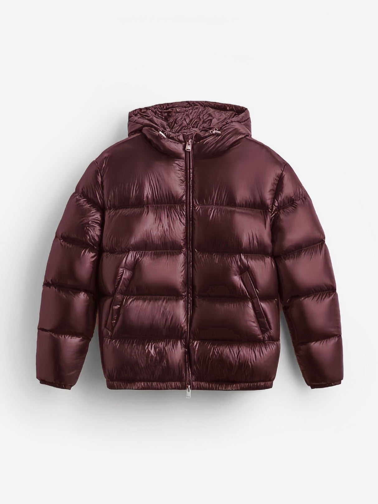 Thermal Hooded Solid-Color Sports Puffer Jacket