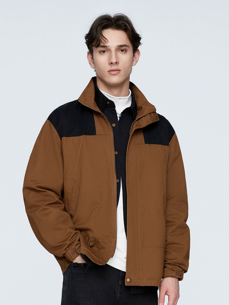 Splicing Contrasting Colors Design Windproof All-match Leisure Jackets