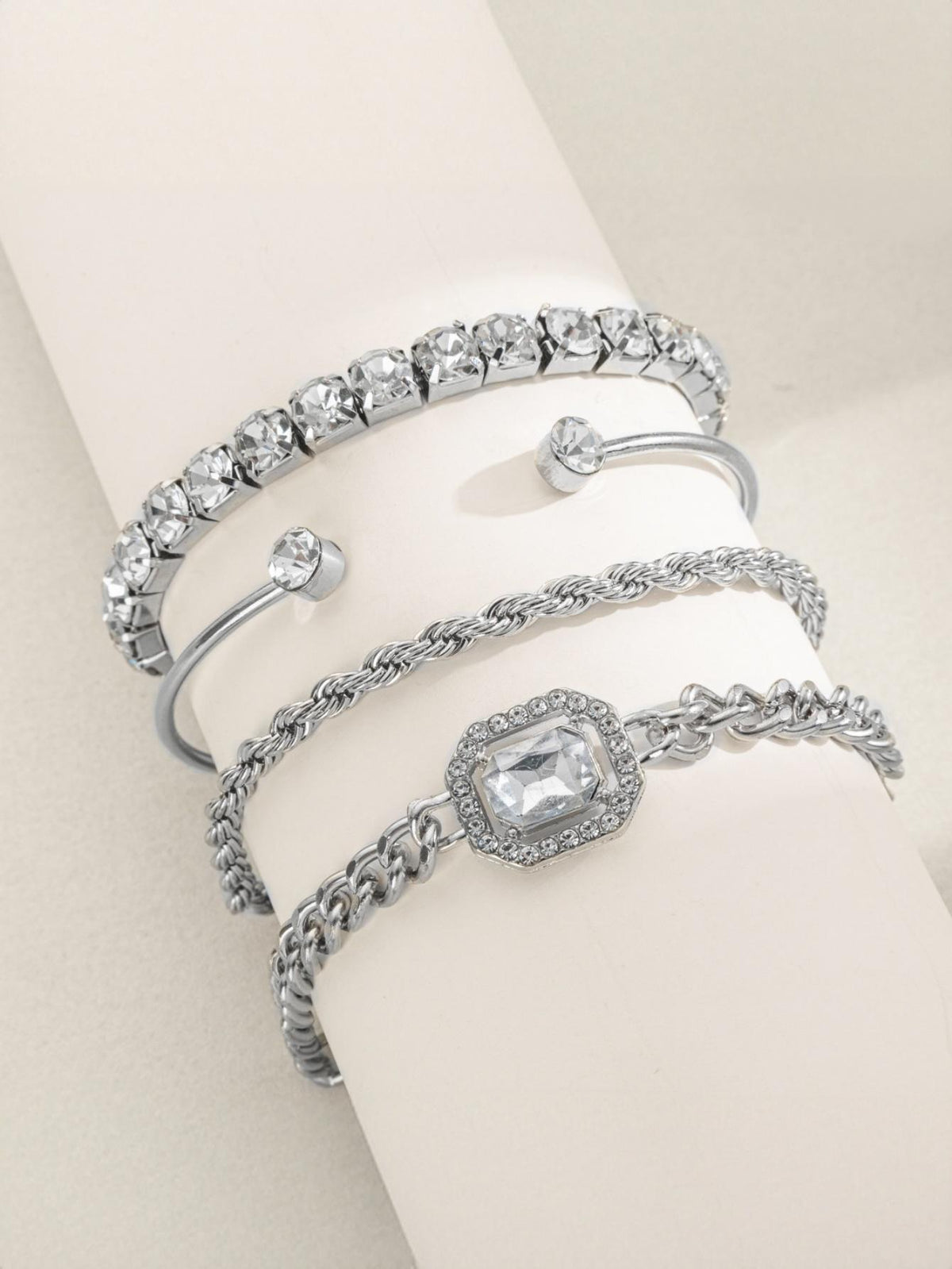 Diamond-encrusted Bracelet Set