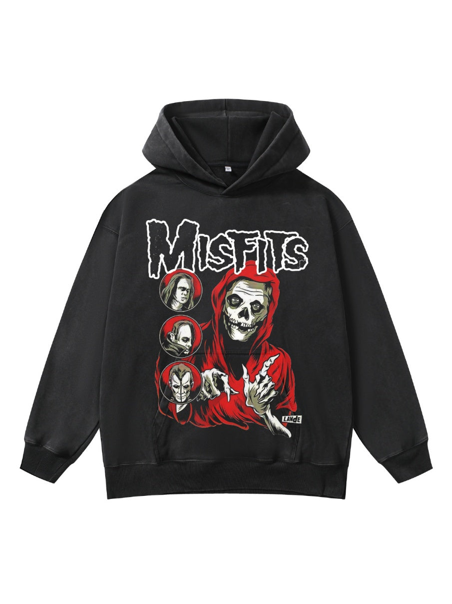 American Street Couple Direct Inkjet Printing Washing Versatile Sweatshirt