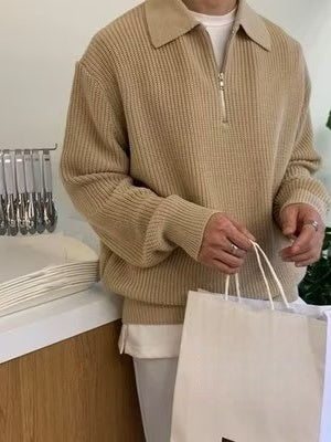 Liber Autumn Men's Solid Color Sweaters
