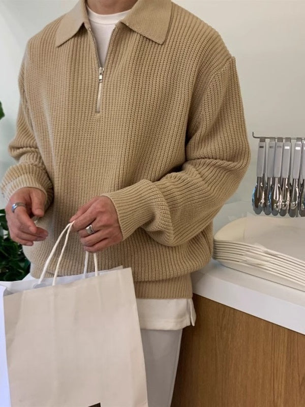 Liber Autumn Men's Solid Color Sweaters