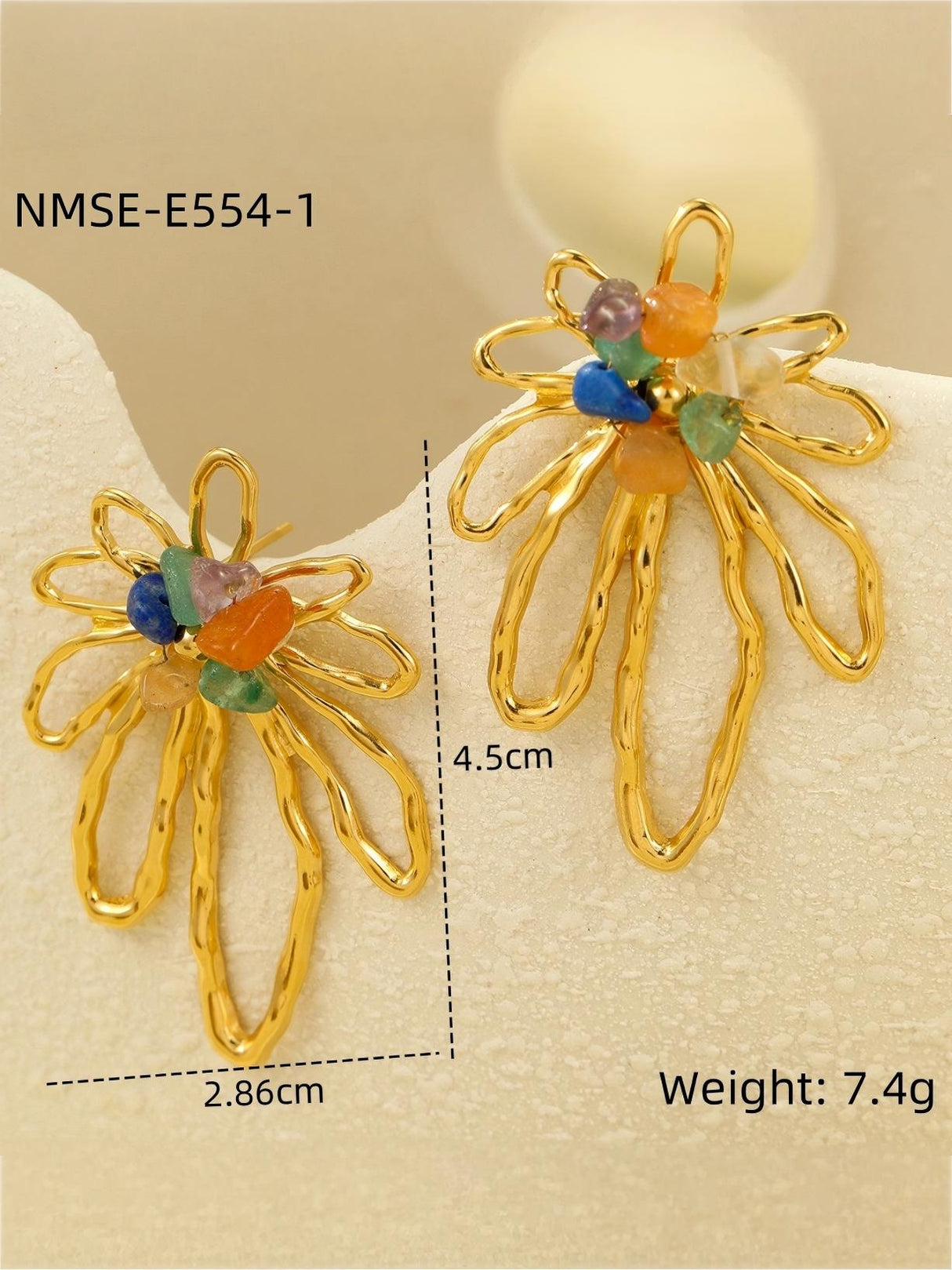 Colorful petal earrings