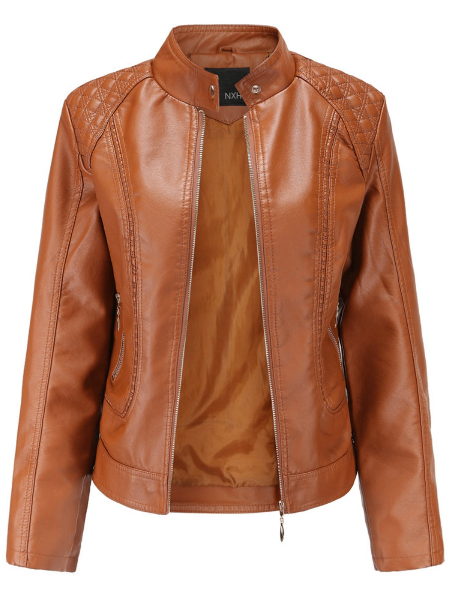 Street Cool Loose Studs Leather Jacket