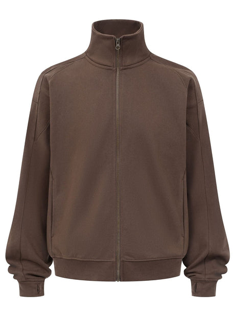 Liber Autumn Neutral wear Zipper decoration Solid Color Sweatshirts&Hoodies