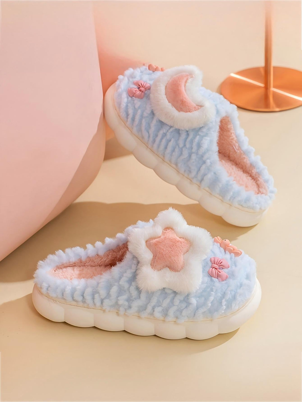 Colorblock Floral Slippers