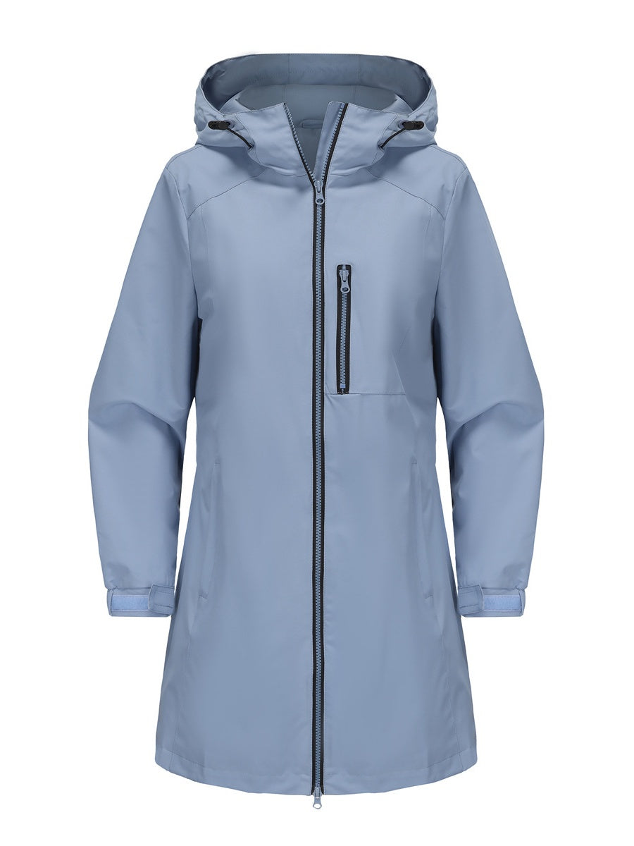 Outdoor Sports Water Proof Hooded Long Sleeve Loose Leisure Windproof Zipper Jackets