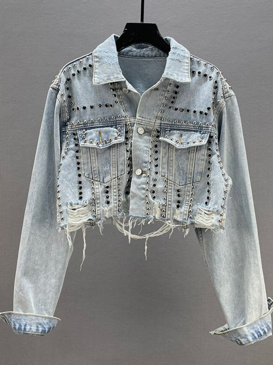 Liber Autumn Women's Studs Denim jacket