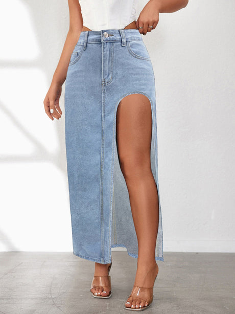 Liber Spring Women's Zipper Solid Color Skirts