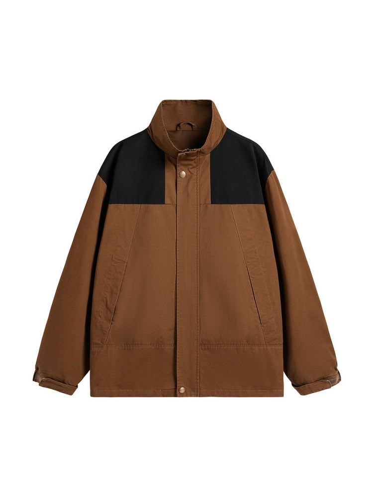 Splicing Contrasting Colors Design Windproof All-match Leisure Jackets